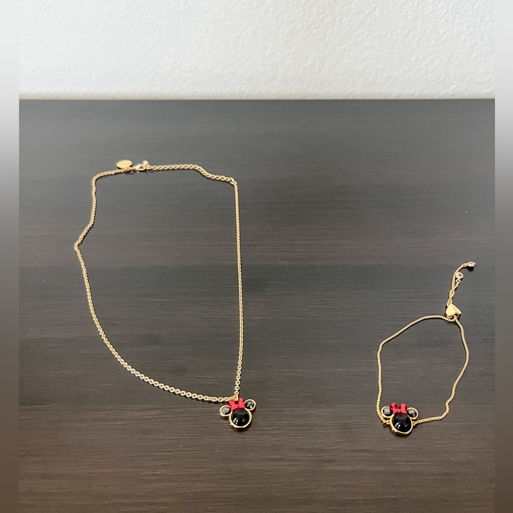 Kate Spade x Disney Minnie Mouse Necklace and Bracelet Set